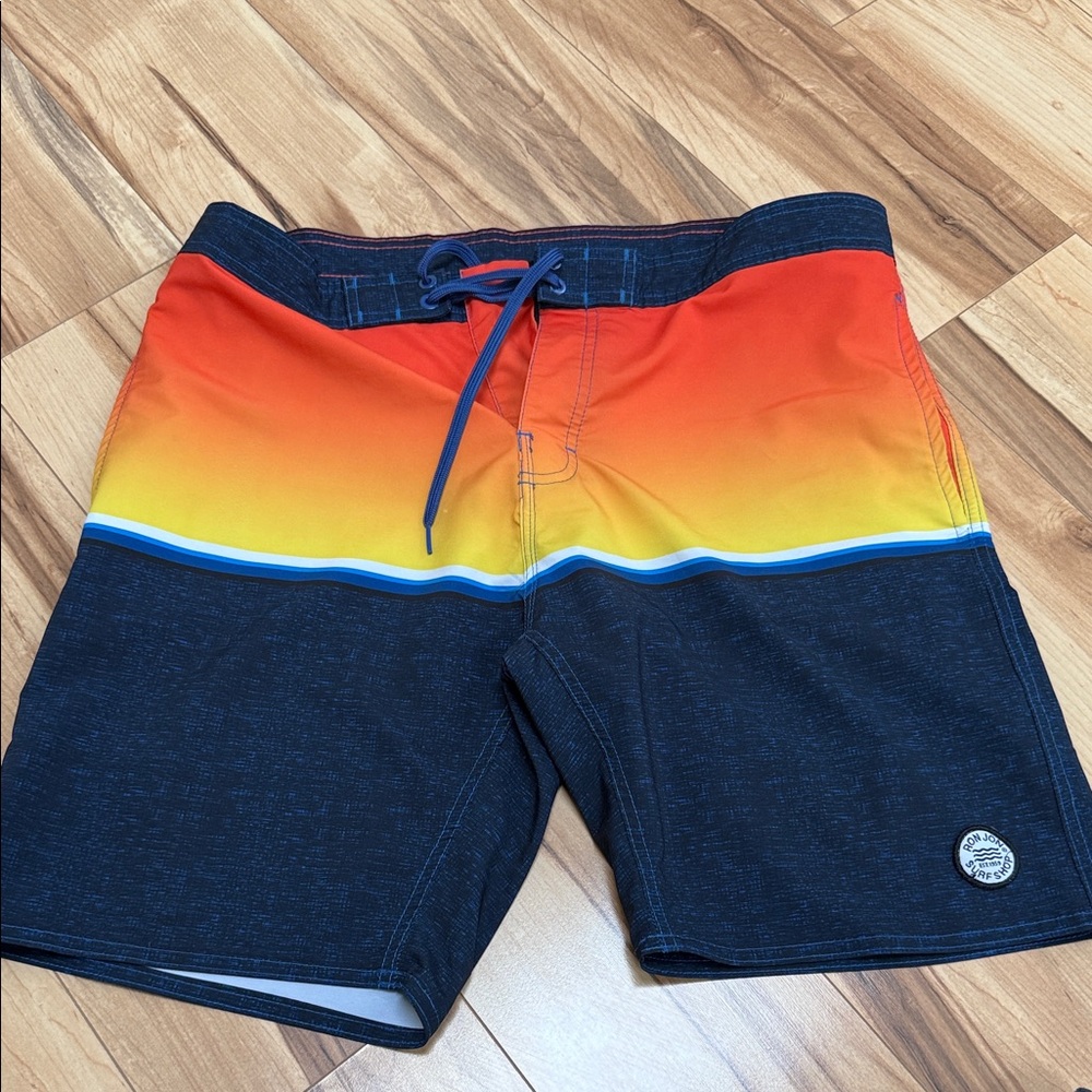 Gradient Orange and Navy Board Shorts